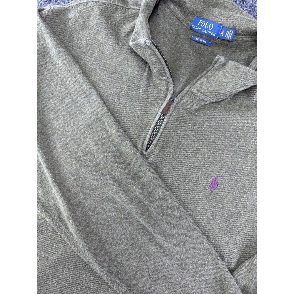 Polo Ralph Lauren Estate Rib Quarter Zip Pullover Olive Green XL